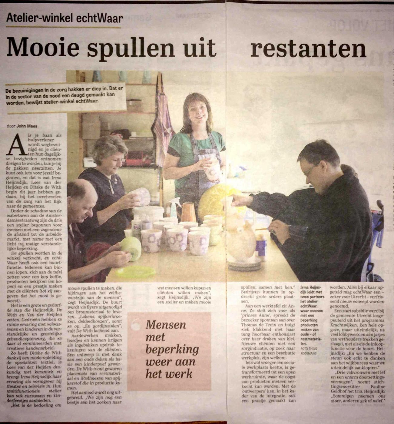 Krantenartikel over echtWaar