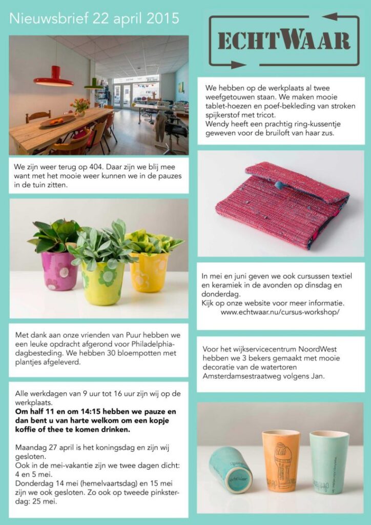 Nieuwsbrief april 2015