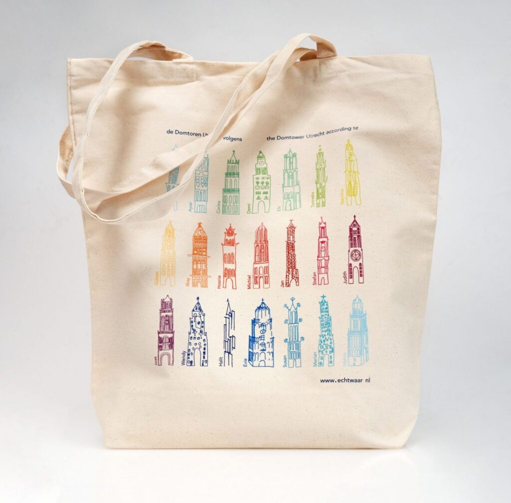 Tas van eco-canvas met alle Dommen volgens...